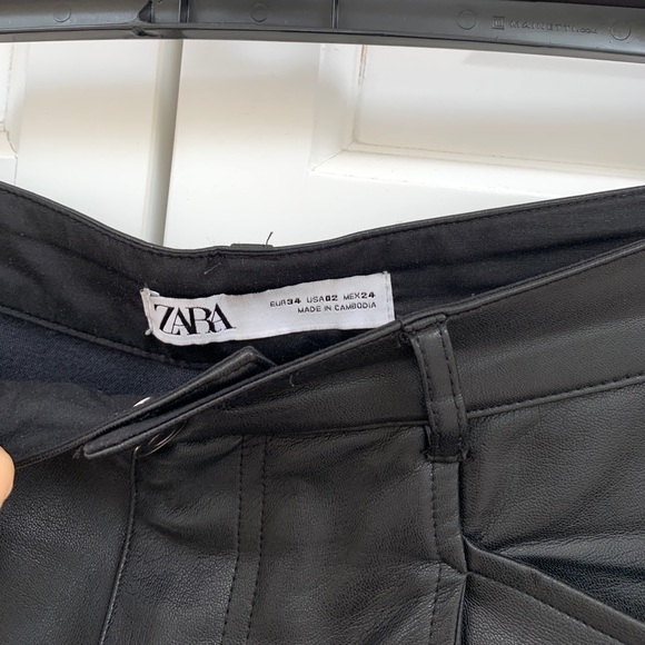 Zara Black Faux Leather Jogger Pants - Picture 7 of 12